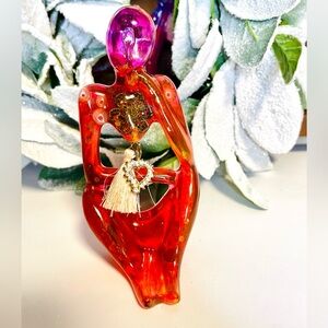 Handmade Resin Figurine with Heart Charm